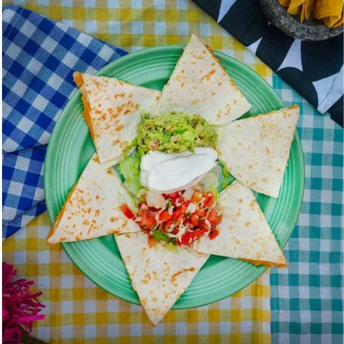 Grilled Chicken Quesadilla - Crispy quesadilla filled with grilled chicken